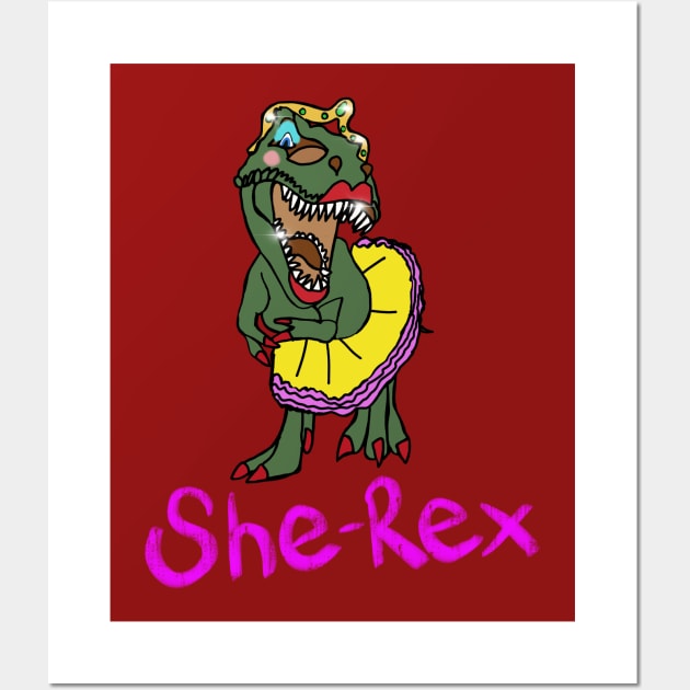 She Rex T-Rex Dinosaur Wall Art by EmmaFifield